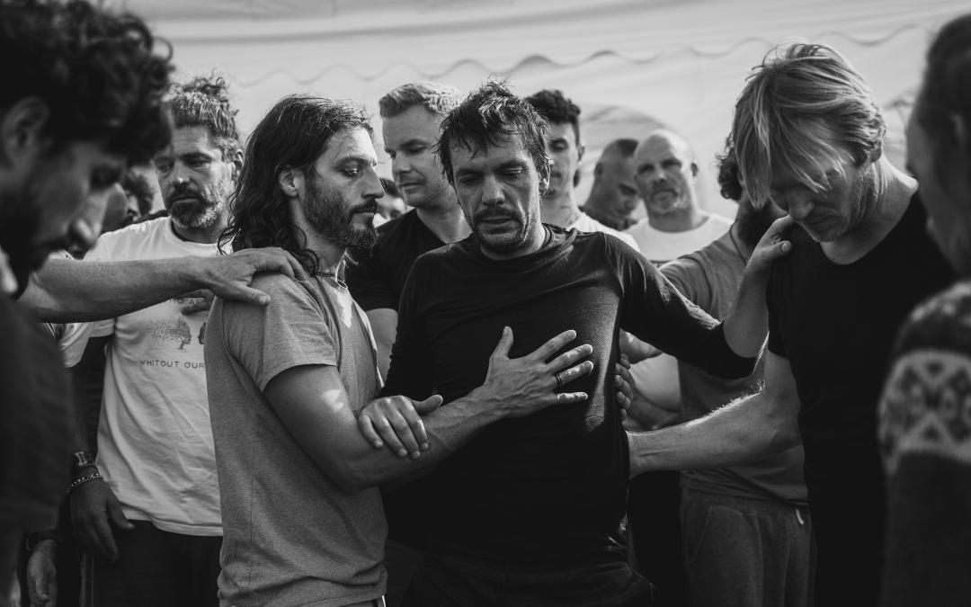 Brotherhood around the fire at a Men's Academy intensive