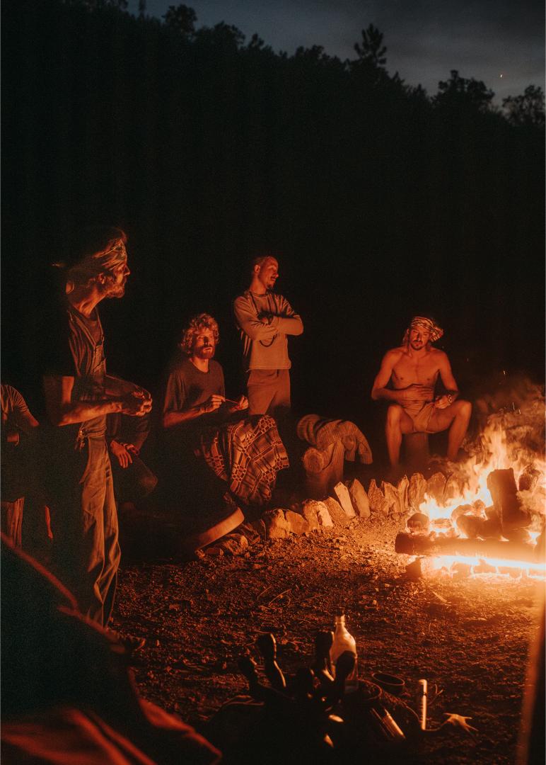 Men sitting together during a session