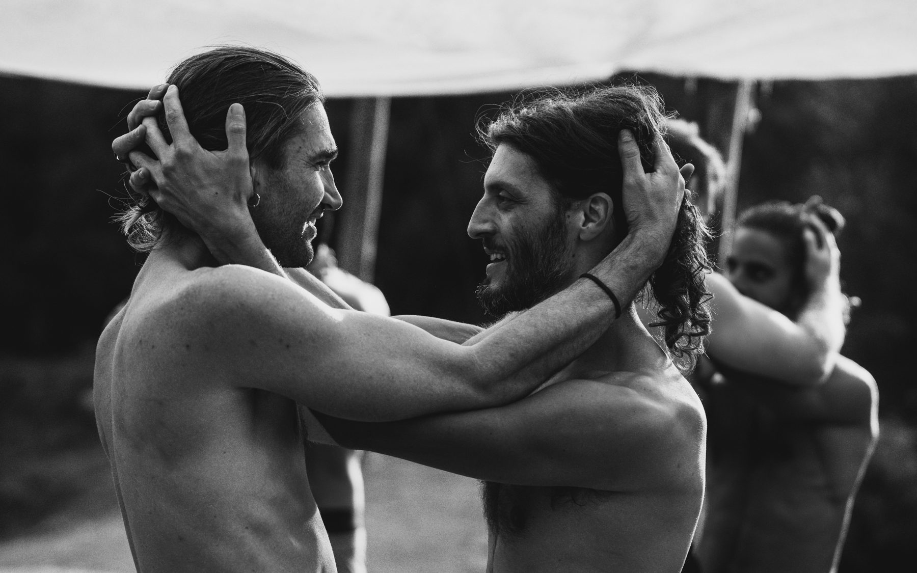 Night fire circle at a Men's Academy intensive